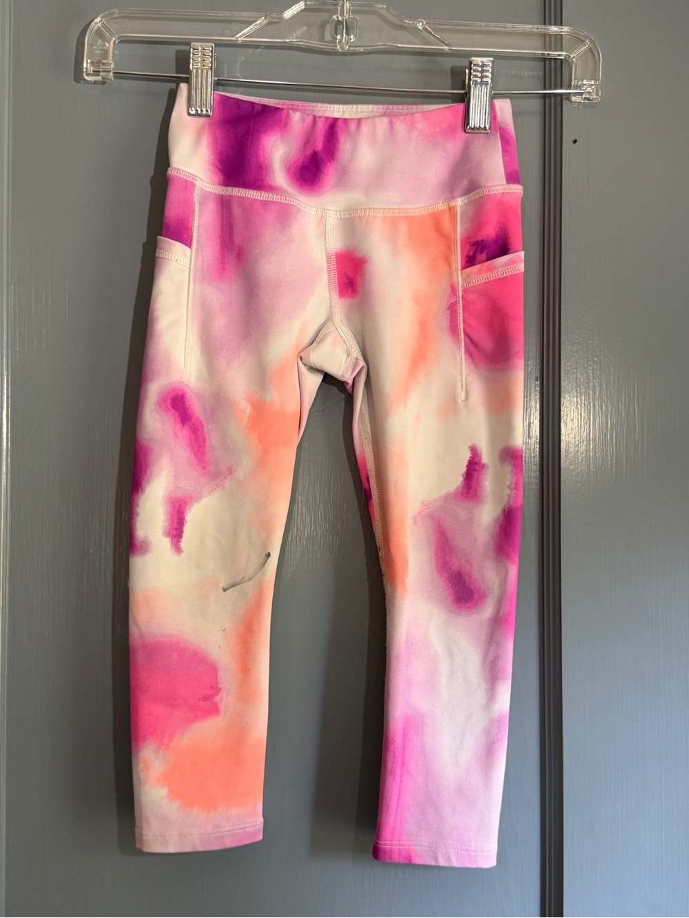 Kids Tie-Dye Active Leggings - Pink & Orange